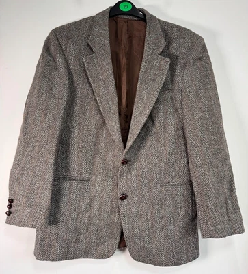 Kilmaine Harris Tweed Blazer Jacket Men 38S Brown 100% Wool 2 Button Classic Fit - Image 1 of 4