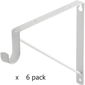 Silverline Shelf and Rod Closet Bracket White 3 Pairs( 6 piece) % - Picture 1 of 6