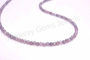 Natural Mystic Labradorite Faceted Roundel Beads Necklace | 3-3.5 mm Labradorite - Picture 1 of 4