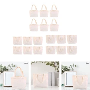6x Canvas Taschen, Blanko Tasche, Starke Mehrzwecktaschen, Einkaufstasche, - Picture 1 of 13