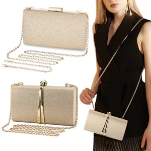 Women Evening Clutch Bag Designer Glitter Handbag for Bridal Prom Wedding Party - Picture 1 of 25