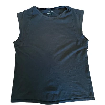 FRAME Le Mid Rise Muscle Tank Black Sleeveless Top Size XS Designer Basic - Image 1 of 4