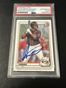 Alexander Canario autograph signed 2020 Bowman Chrome baseball card PSA SLAB xx - Picture 1 of 2