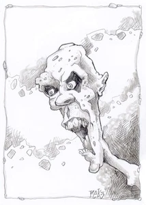 Original Art "Zombie Series 002" by ATL Artist rek - Graphite & Wash 5x7” Signed - Picture 1 of 2