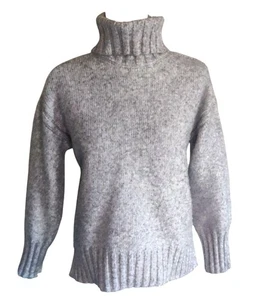 Industry Damen S grau gerippt Rollkragen Langarm kuschelig Winter weich Pullover - Bild 1 von 14