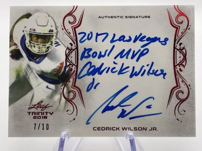 Cedric Wilson Jr 2018 Leaf Trinity Signatures 7/10 #A-CW1 Rookie Auto RC - Image 1 of 2