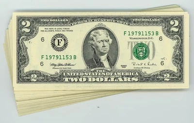 FR#1936F $2 1995 (50) Federal Reserve Notes Atlanta UNC DC-6073 - Image 1 of 3
