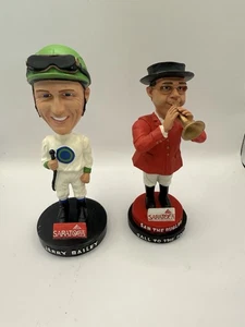 Jockey Hall of Fame Jerry Bailey & Sam The Bugler Call To The Post Bobbleheads - Picture 1 of 12