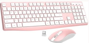 Wireless Pink Keyboard And Mouse Combo - Picture 1 of 6