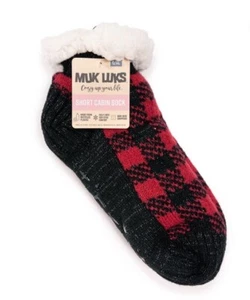 MUK LUKS Women's Ankle Plaid Cabin Socks, 1-Pack, Size S/M - Picture 1 of 8