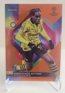 2023-24 TOPPS FINEST UEFA JAMIE BYNOE-GITTENS ORANGE #118 Ser #22/25 DORTMUND - Picture 1 of 2