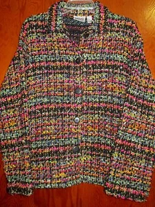 Chicos Design 2 Multi-color Jacket Coat 25"Undrarms Slvs23" Lngth25.5" Ret$128 - Picture 1 of 7