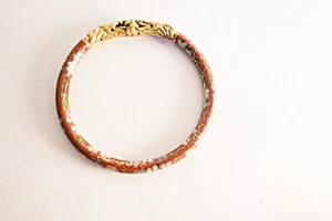 Chinese Cloisonne Bangle Red Dragon Head - Picture 1 of 3
