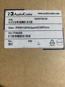 AudioCodes Mediant 2000 VoIP Media Gateway GGWT00135 IPM2K 120 No Span SIP - Picture 1 of 6
