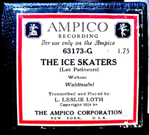 AMPICO Waldteufel THE ICE SKATERS Valses Loth 63173-G Reproductor Piano Rollo - Imagen 1 de 1