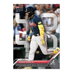 Ronald Acuña Jr. - 2023 MLB TOPPS NOW Card 903 Makes History 40 Hr & 40 SB-PS - Picture 1 of 2