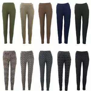 Women's Stretch Winter Slim Thermal Thick Fleece Lined Leggings Pants w Pockets - Picture 1 of 229