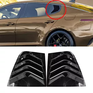 For 2017-2023 Kia Stinger Gloss Black Side Window Louvers Scoop Cover Vent 2PCS - Foto 1 di 12