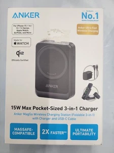Anker 15W Max Pocket-Sized 3-in-1 Magsafe Charger - Photo 1 sur 1