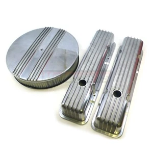SBC SmallBlockChevy Aleta Nostálgica Aluminio Cubierta de Válvula Alta Limpiador de Aire DressUP - Imagen 1 de 6