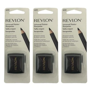 3 Pk Revlon Universal Points Dual Sharpener Liner Eyebrow Wood & Plastic Pencils - Picture 1 of 8
