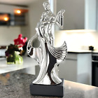Elegant Tango Dancers Figurine Modern Silver Decor Dynamic Dance Couple Statue