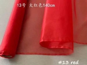 Solid Color Pure Silk Organza 45'' By Yards Silk Gauze Fabric Wedding Crafts DIY - Picture 1 of 48