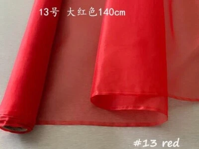 Organza de seda pura de color sólido de 45"" por yardas tela de gasa de seda artesanía de boda hágalo usted mismo Foto 1 de 4