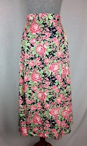 NWT Evan Picone Woman A-Line Midi Skirt Vintage Pink Floral Pattern Pockets - Picture 1 of 10
