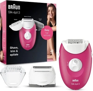Braun Silk-épil 3 3-410 Epilierer – Kabelgebunden – Himbeer - Bild 1 von 4