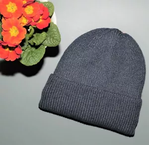 Mütze Strick Ripp Beanie Wolle Winter m. Umschlag Fischermütze dunkelblau Herren - Bild 1 von 4