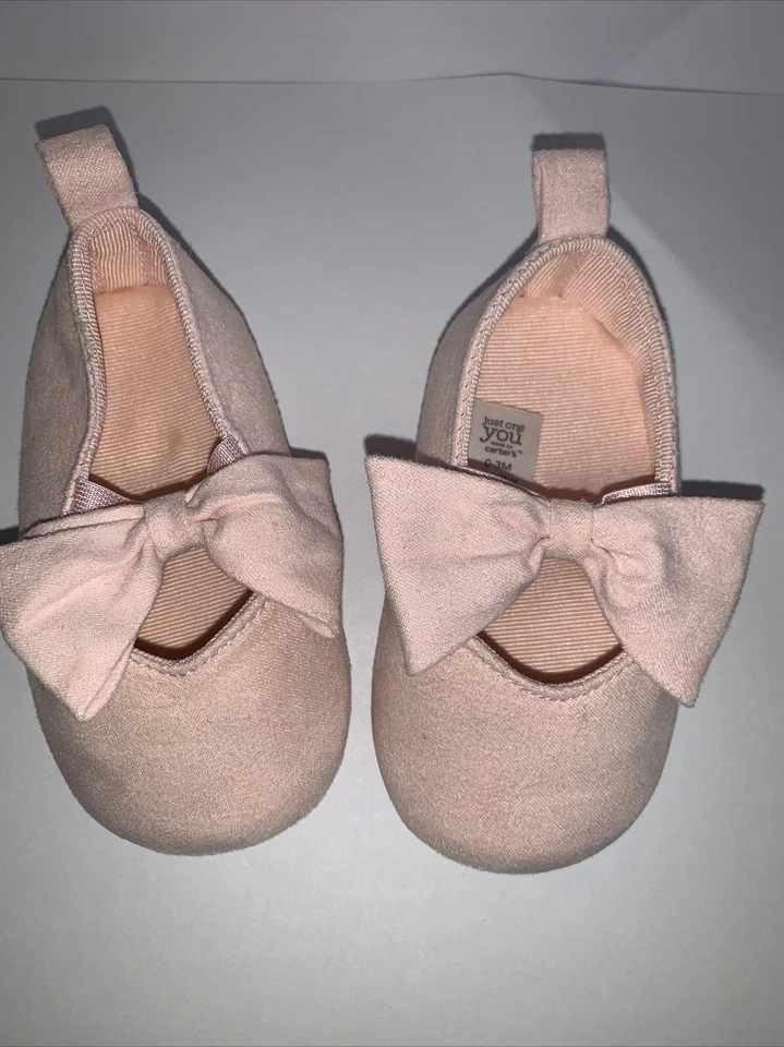 Bebé Niña Talla 0-3 Meses Rosa Zapatos Con Lazo Carter's Child Of Mine Foto 1 de 4
