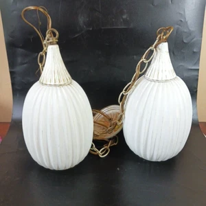 MCM Colgante Techo Colgante 2 Luces Atómico Acanalado Globo Virden Co. Asimétrico - Imagen 1 de 7