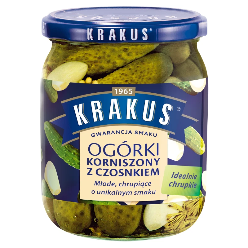Krakus Pickles with Garlic 500g - Polish Cucumbers 250g Drain - Image 1 of 1