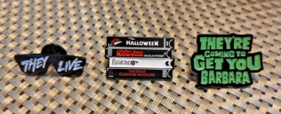 They Live, Night of the Living Dead, Horror VHS  Pin Lot Enamel Badge Lapel - Image 1 of 4