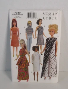 Vogue 1968 Circa 11 1/2" Doll Clothes: Dresses, Halter, Skirt #7330 Pattern UC - Picture 1 of 2
