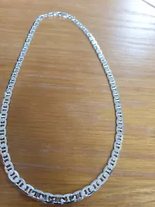Cadena de 20" Marina cincelada ancla marinera de plata de ley 925 con sello 27 g 6 mm - Imagen 1 de 8