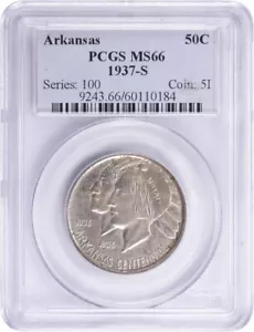 Arkansas Commemorative Silver Half Dollar 1937-S MS66 PCGS - Picture 1 of 4