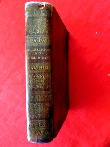 1824 2nd ed. ALL RELIGIOUS CEREMONIES / PAGAN NATIONS / WARD / ILLUSTRAT/LEATHER - Picture 1 of 19