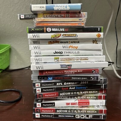 Lot 20 New sealed Ps2 Ps3 Wii Xbox Psp Ds Dreamcast video games RESELLER LOT - Image 1 of 4
