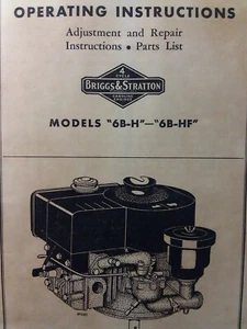 Manuale proprietario e ricambi motore Briggs & Stratton 6B-H 6 -HF alluminio verticale 1957 - Foto 1 di 1