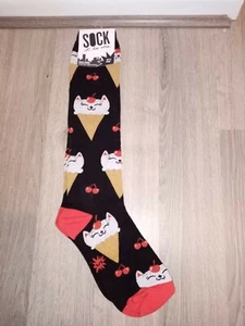Sock It To Me Knee High Kitty Cone Women's Socks New Size Small - Picture 1 of 3