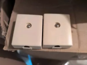 (2) Single Port Surface Mount Jack Telephone Line RJ11 6P4C Modular Box Ivory - Picture 1 of 5