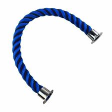 24mm Blue Softline Barrier Rope Wormed In Brown x 2m c/w Chrome Cup Ends