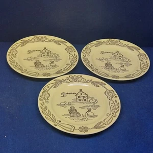 Vintage Royal China Sebring OH "BUCKS COUNTY" Set/3 Bread Plates Circa: 1955 - Picture 1 of 4