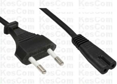 KESCOM Cable de alimentación 220 voltios a Euro 8 hembra 3m negro para radio, afeitadoras...