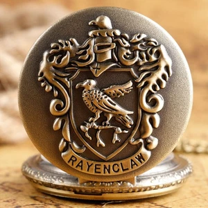 Reloj Bolsillo Cuarzo Cadena Llavero Relojes Estilo Antiguo Águila Ravenclaw Lote Collar - Imagen 1 de 9