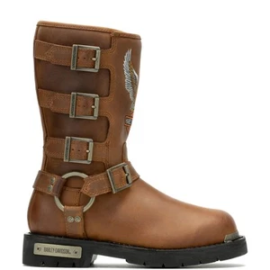 Harley-Davidson Corley D87306 Womens Brown Leather Motorcycle Boots - Picture 1 of 8