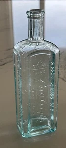 Antike WT RAWLEIGH MED Co Aqua Glasflasche 8" hoch Freeport, sehr schön! sauber - Bild 1 von 7