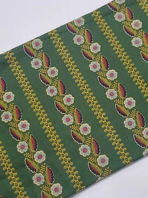 Jo Morton Fabric Floral Poison Green Reproduction Andover Sew Quilt FAT QUARTER  - Image 1 of 2